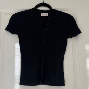 Universal Thread button up black tee xs